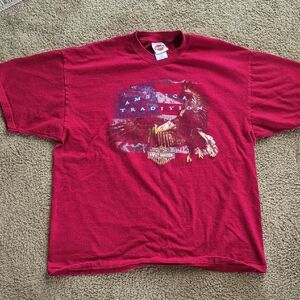 Harley-Davidson Deep Red Tee. Fits Like Large Or XLARGE.